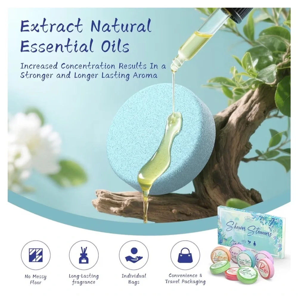 Aromatherapy Shower Steamers 8-Pack – Spa Gift Set | New in Box - Picture 4 of 8